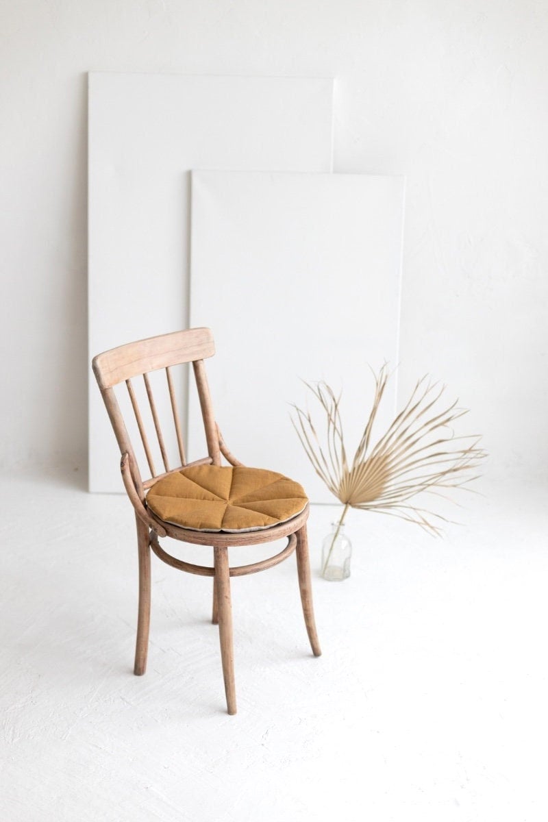Amber and Natural light Linen Seat Pad