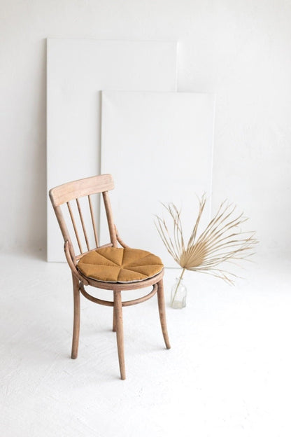 Amber and Natural light Linen Seat Pad
