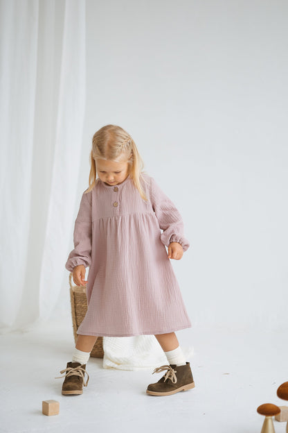 Pale Pink Muslin Girls Dress