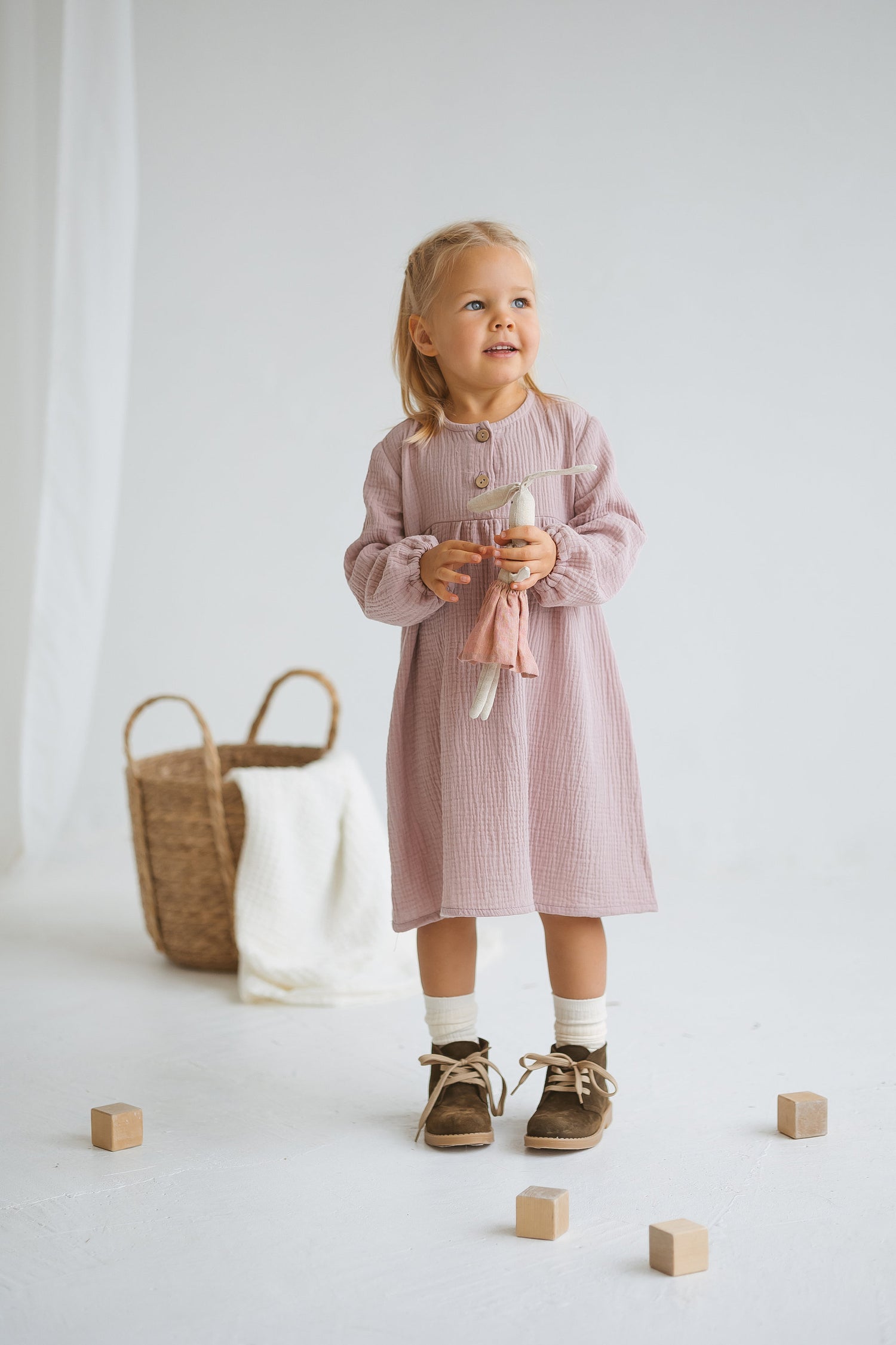 Pale Pink Muslin Girls Dress