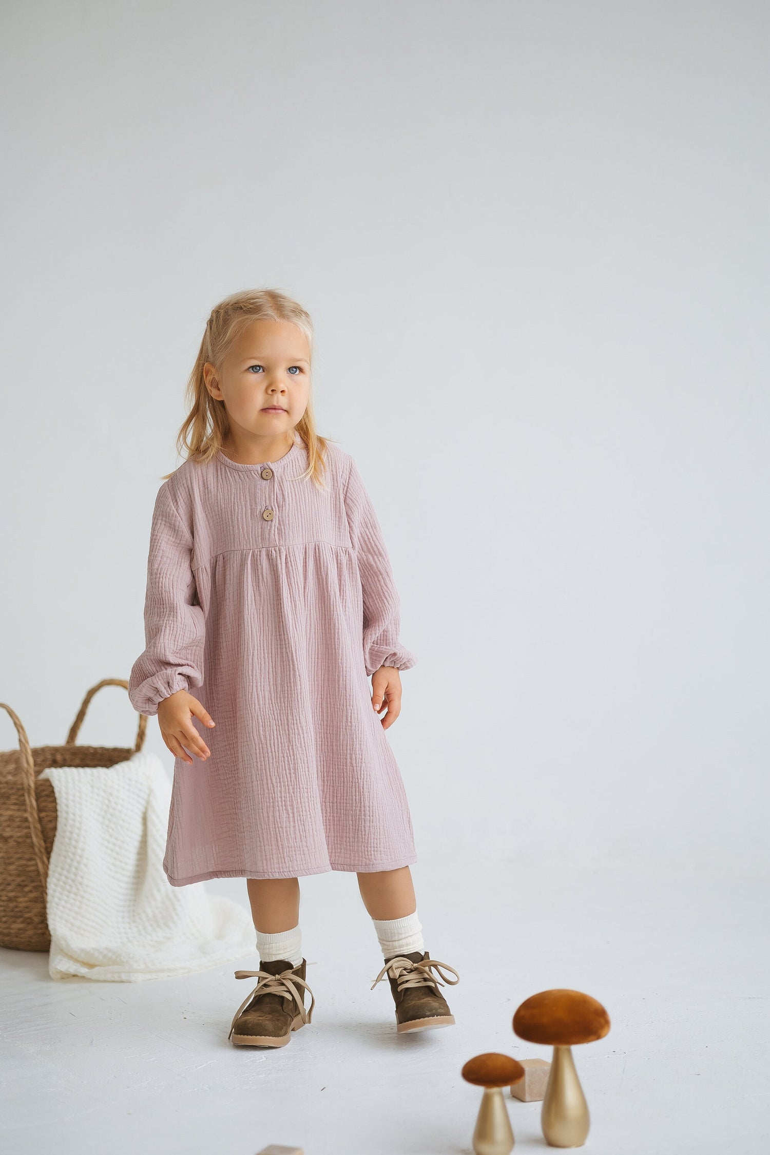 Pale Pink Muslin Girls Dress