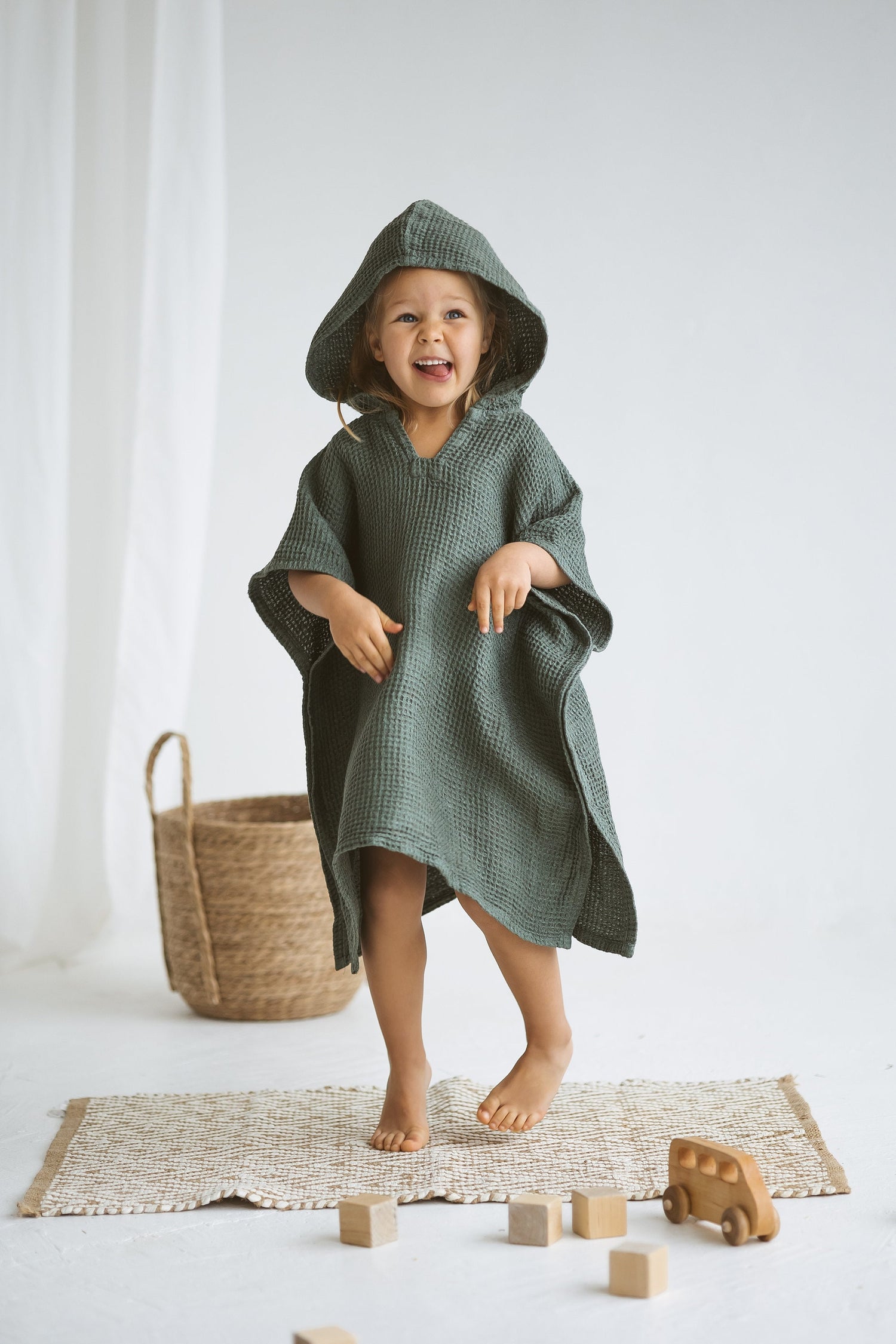 Linen Beach Poncho For Kids