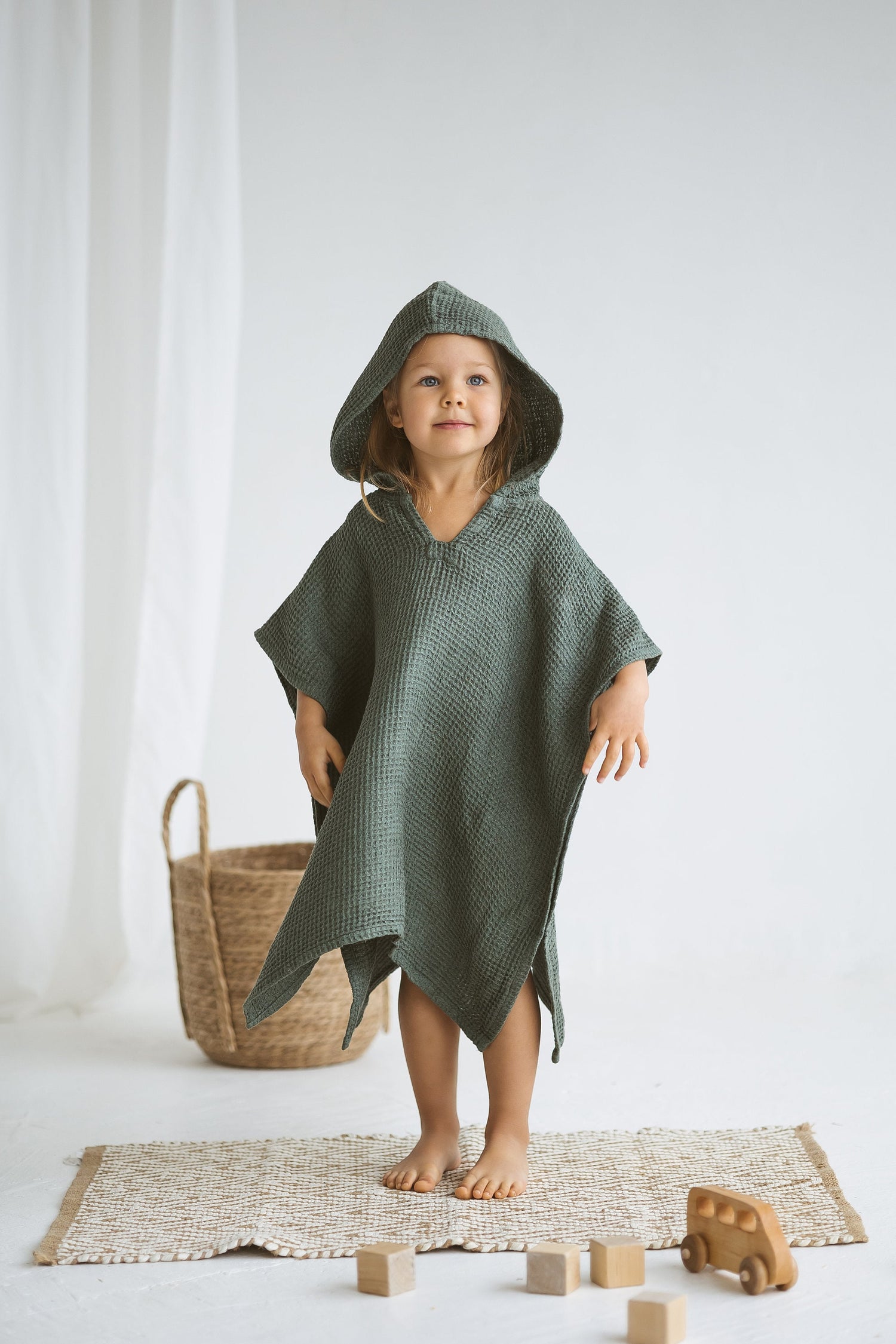 Linen Beach Poncho For Kids