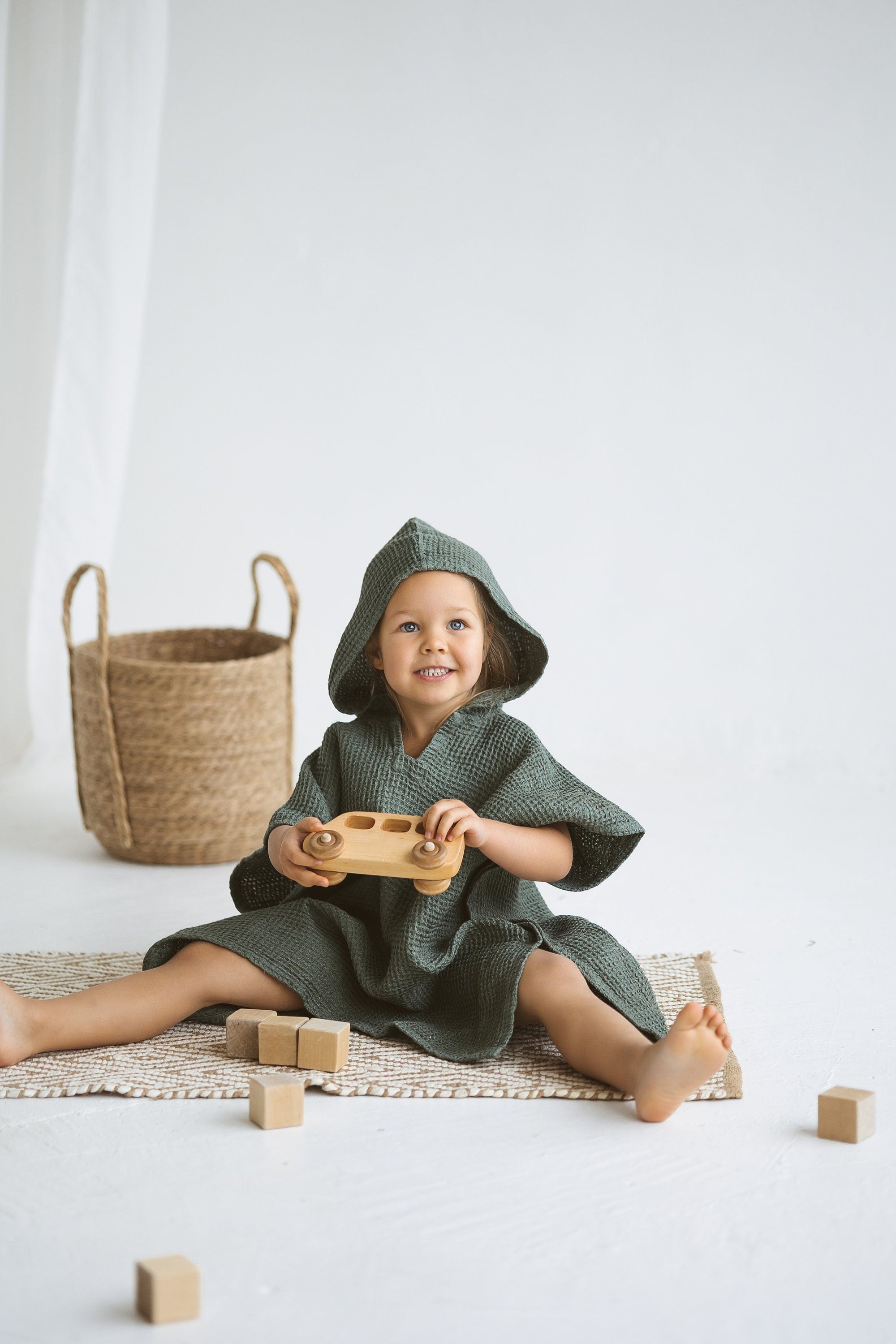 Linen Beach Poncho For Kids