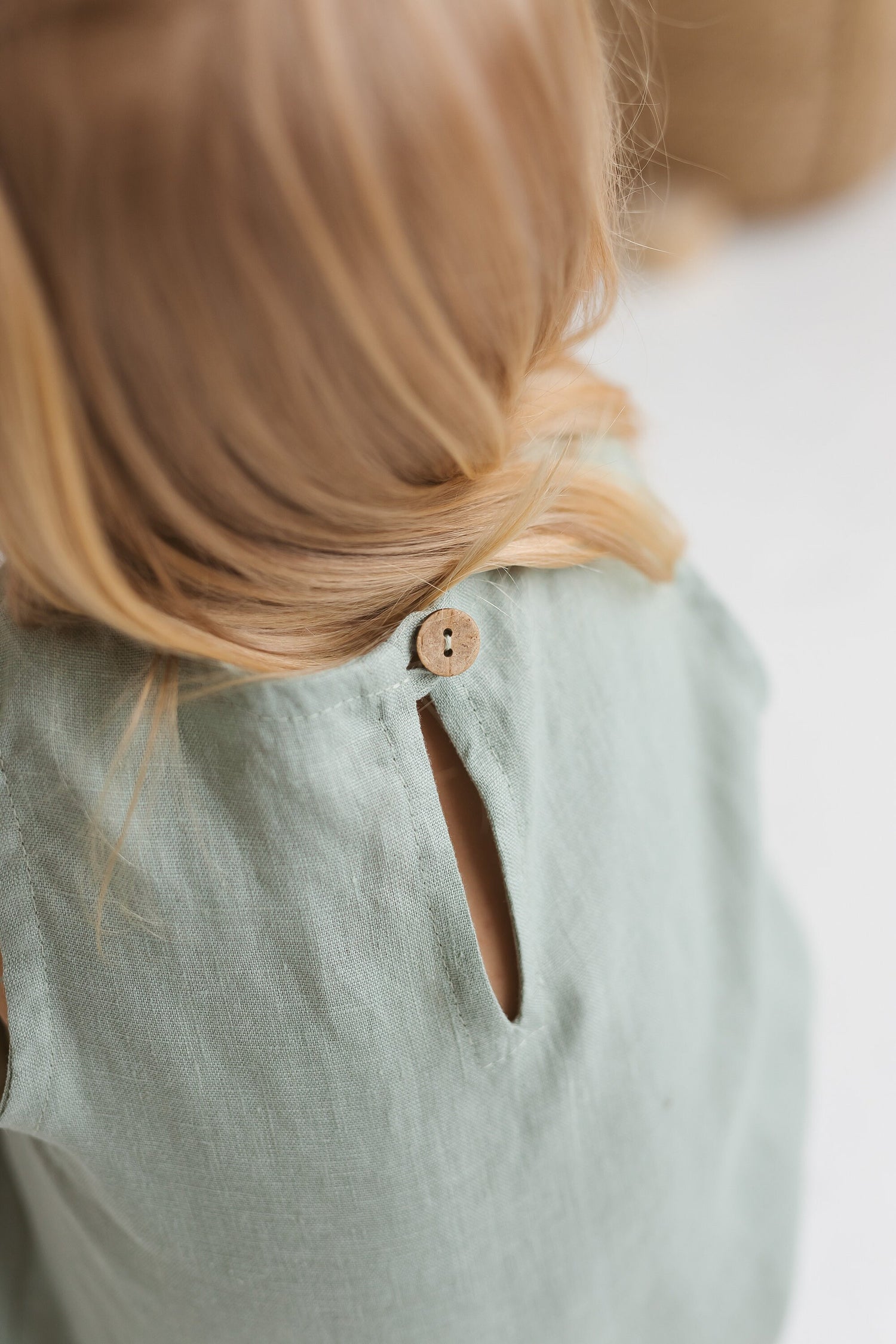 Sage Linen Girls Dress