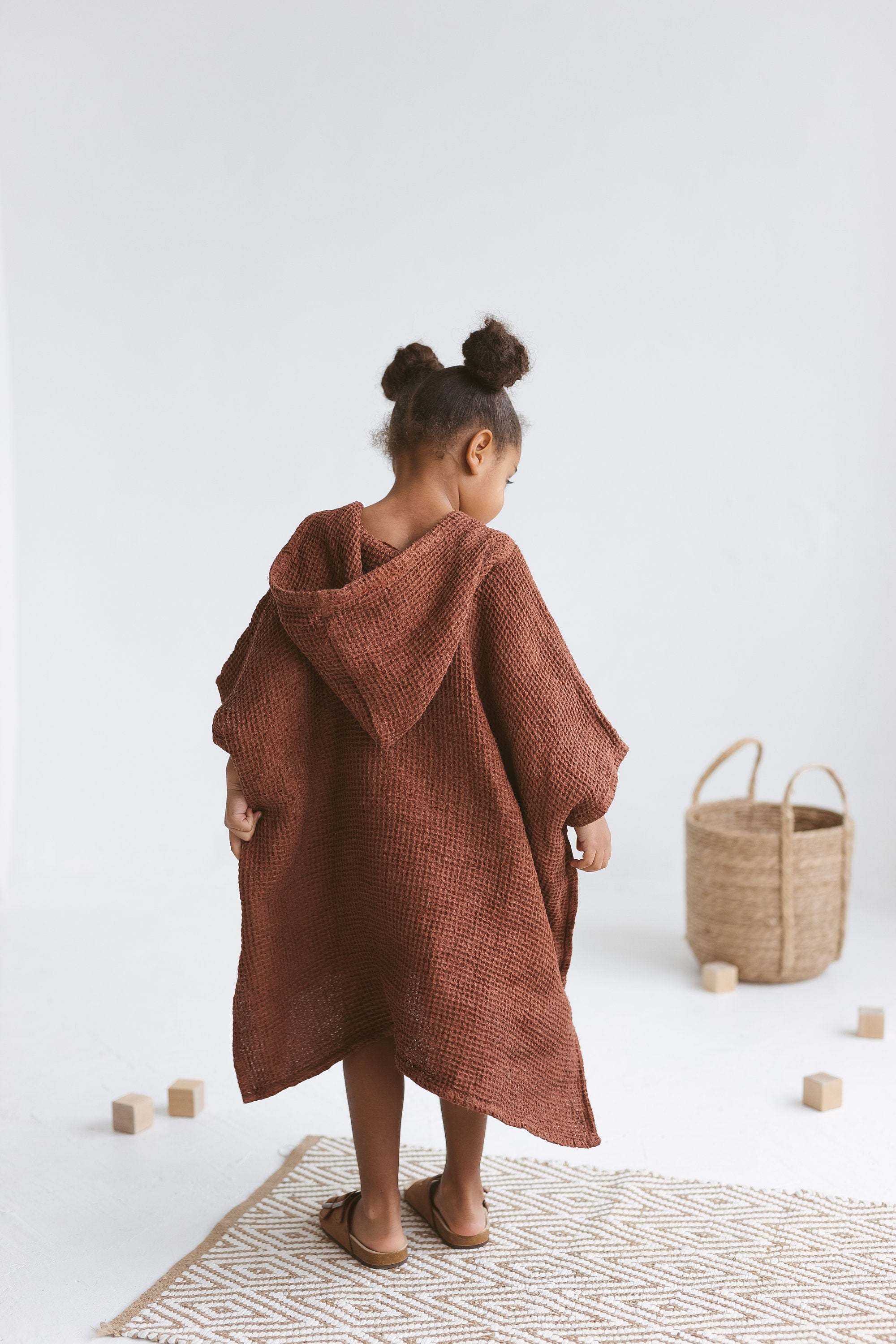Linen Beach Poncho For Kids