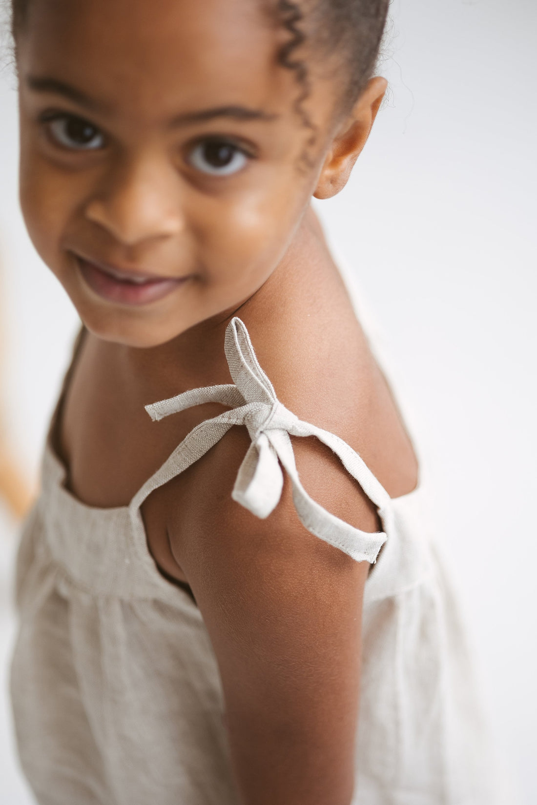 Natural light Linen Girls Dress