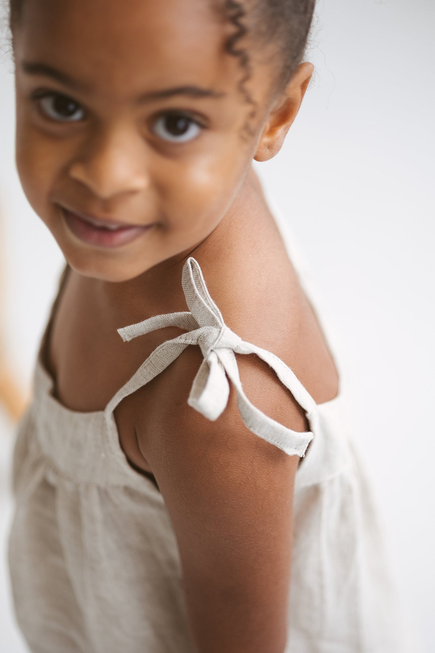 Natural light Linen Girls Dress