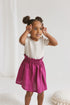 Fuschia Linen Girls Skirt