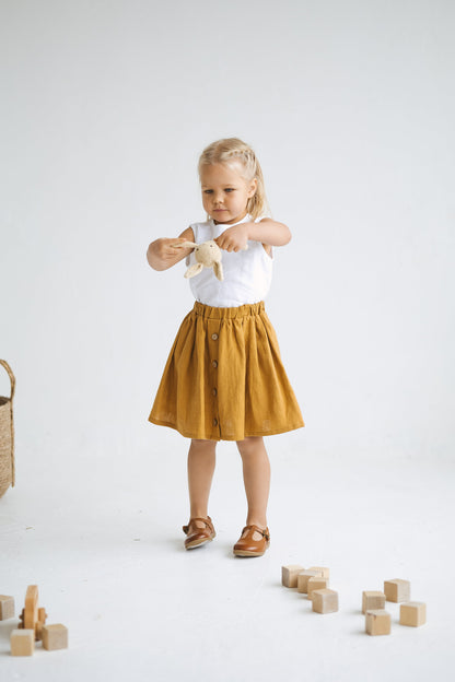 Amber Linen Girls Skirt