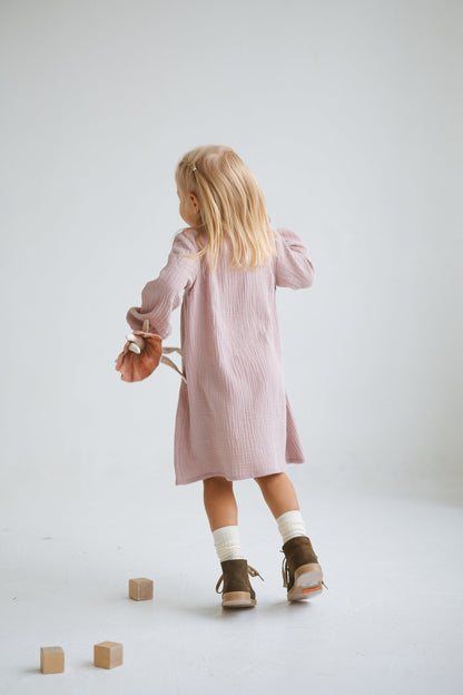 Pale Pink Muslin Girls Dress