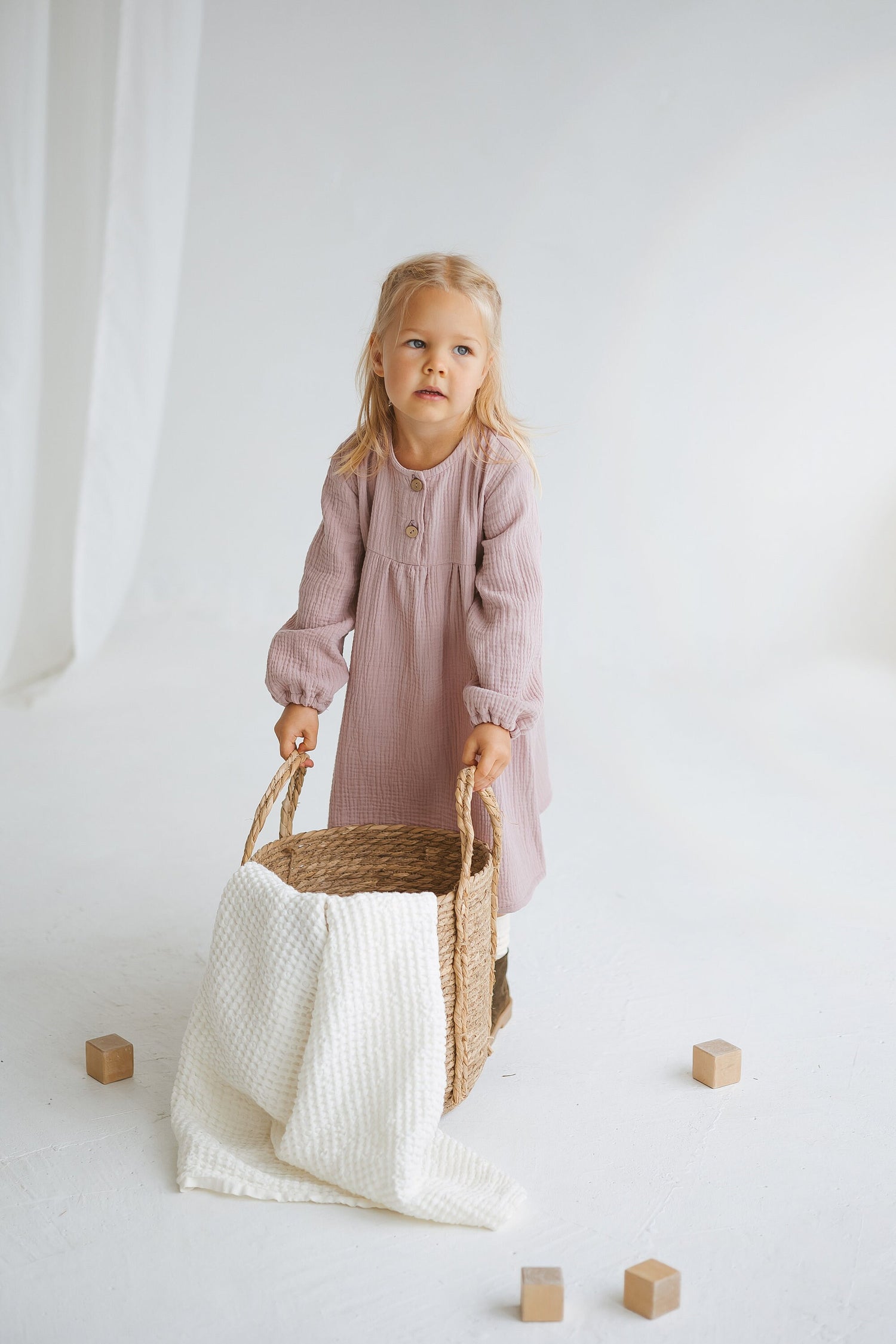 Pale Pink Muslin Girls Dress