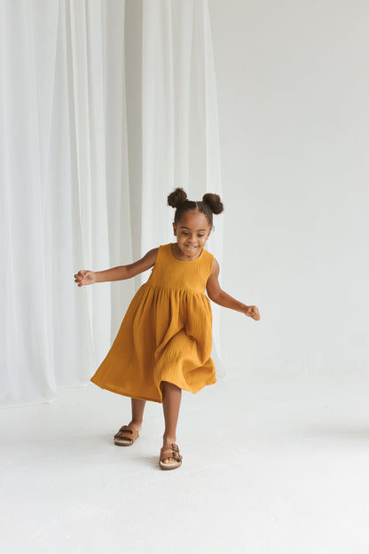 Saffron Girls Muslin Dress
