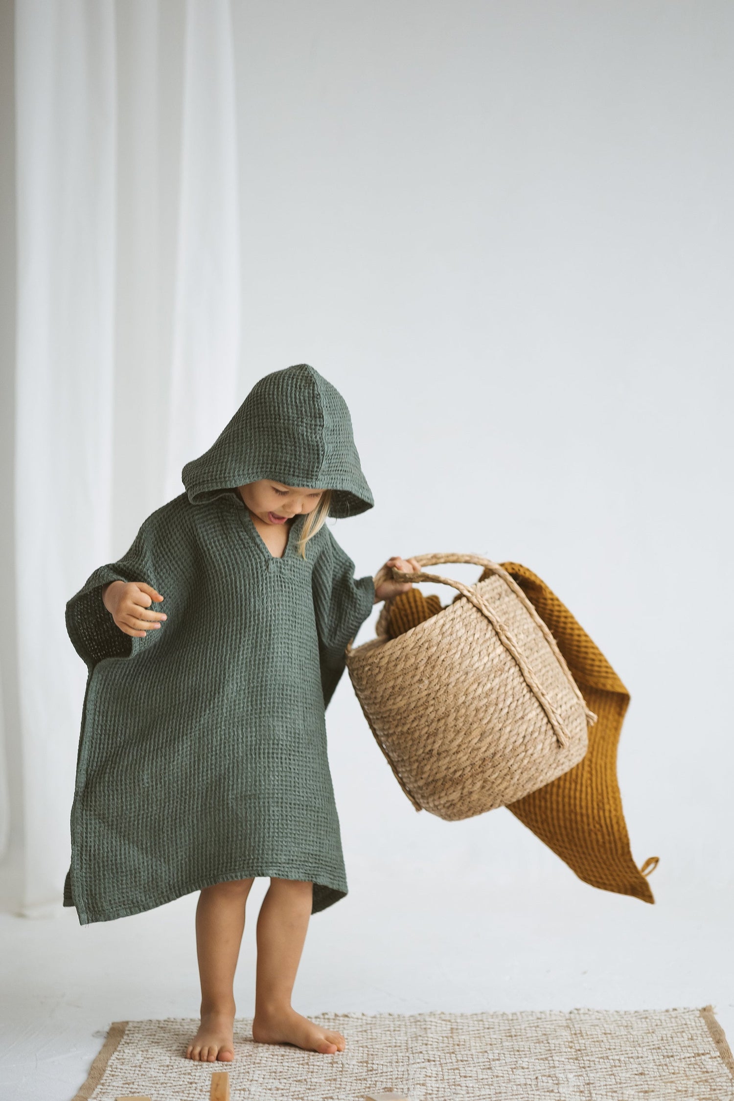 Linen Beach Poncho For Kids