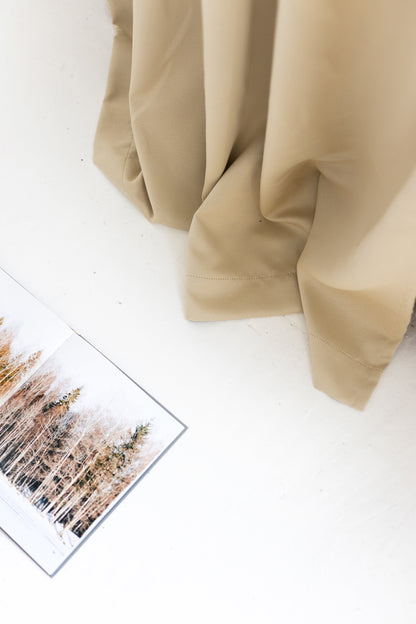 108&quot;/276 cm Wide Beige Blackout Curtain