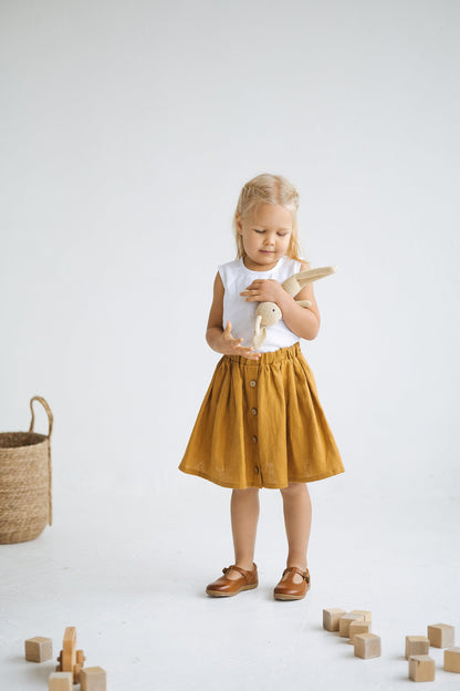 Amber Linen Girls Skirt