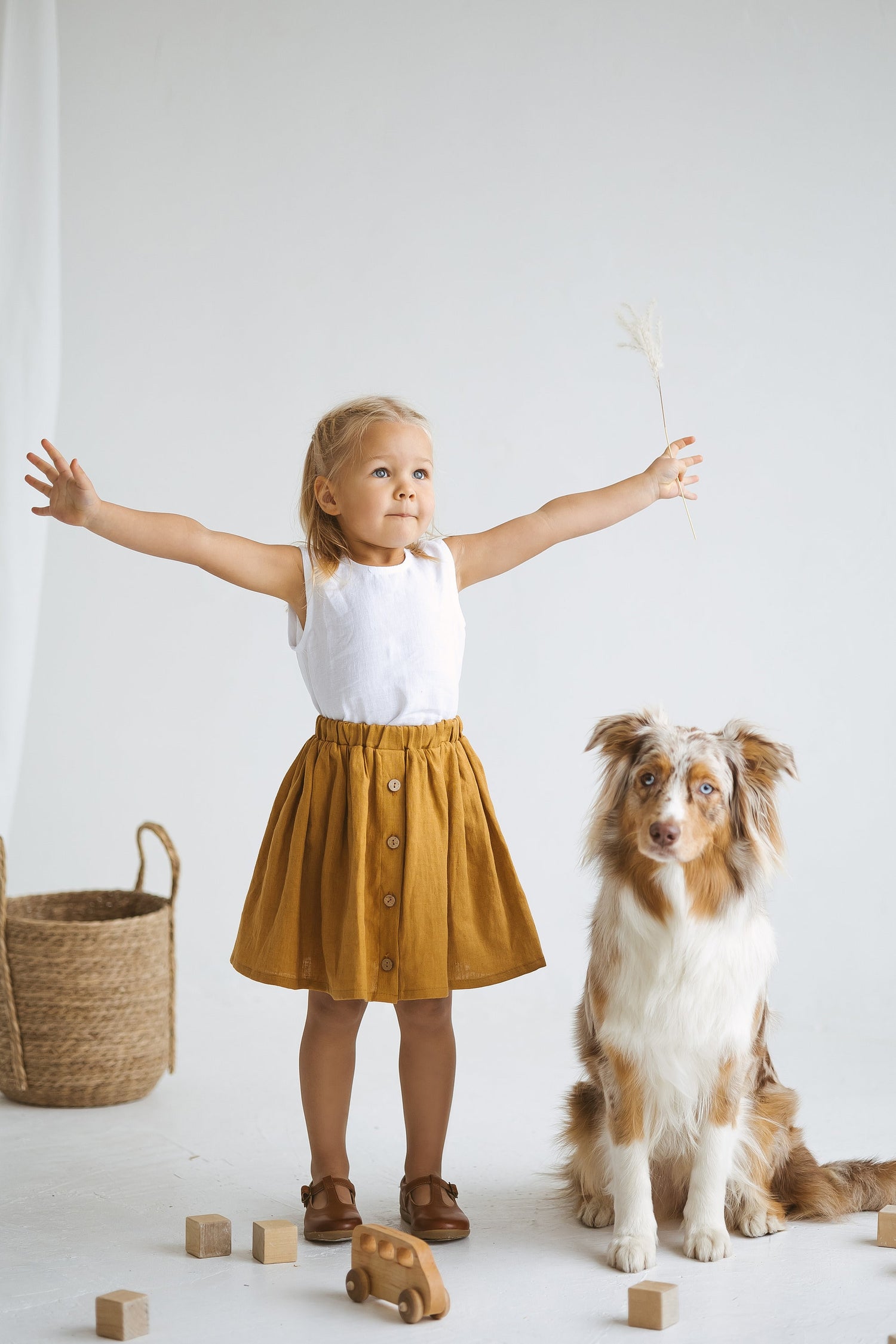 Amber Linen Girls Skirt