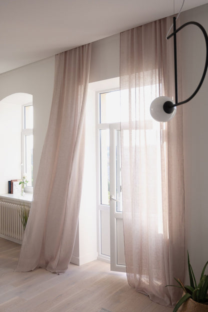 Lightweight White Linen Curtain
