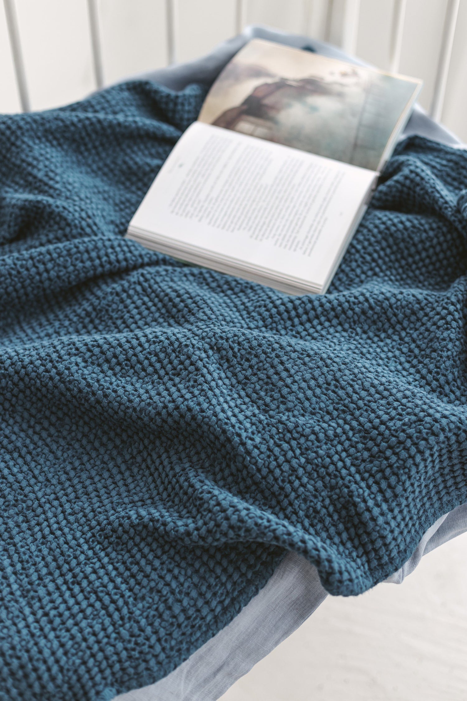 Light Gray Waffle Linen Baby Blanket