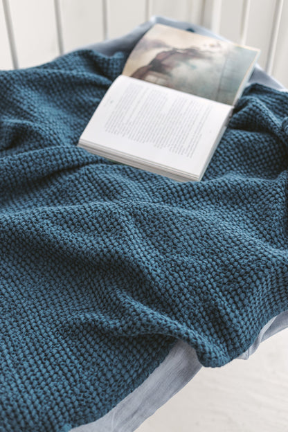 Light Gray Waffle Linen Baby Blanket