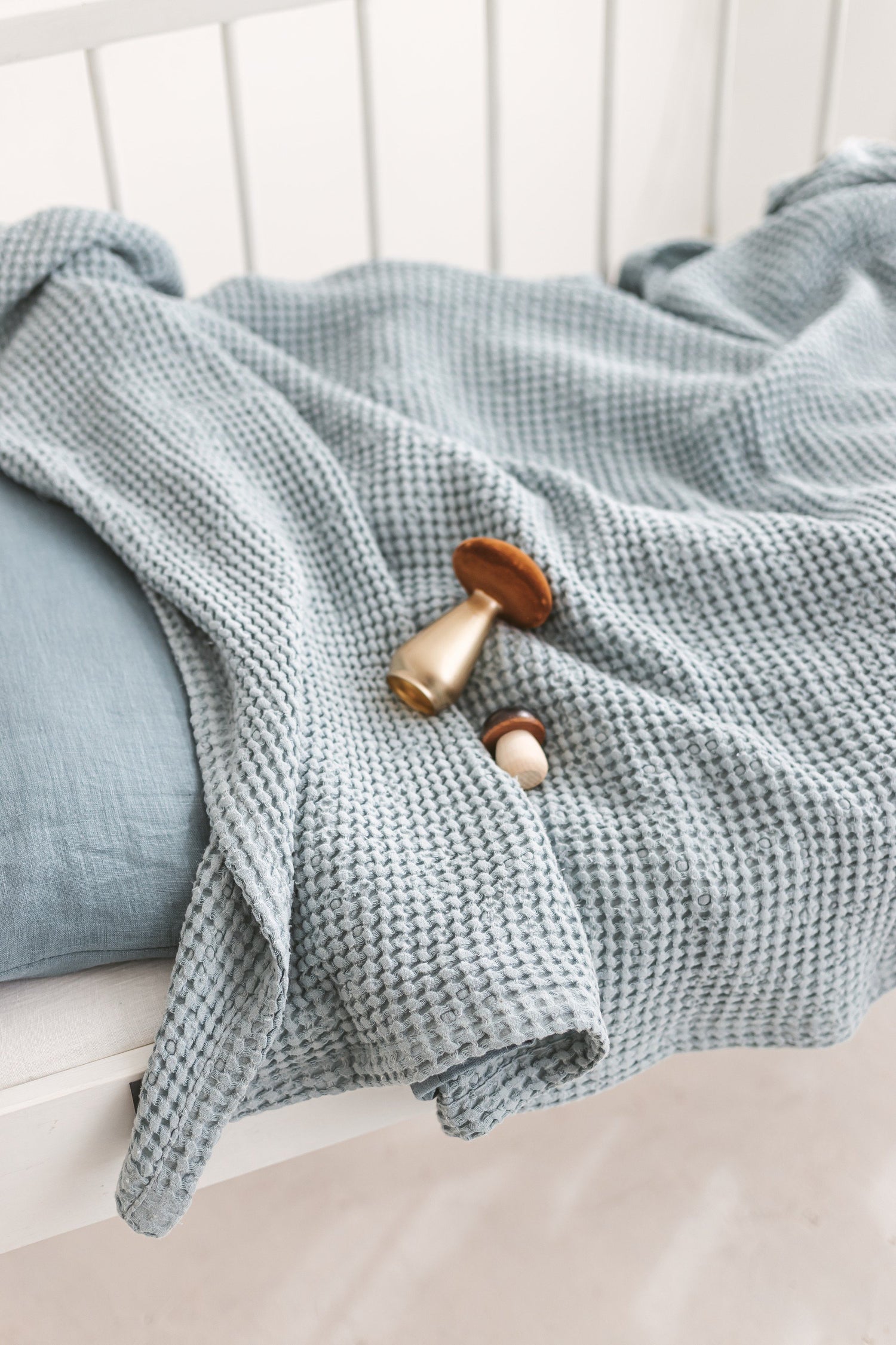 Light Rose Waffle Linen Baby Blanket