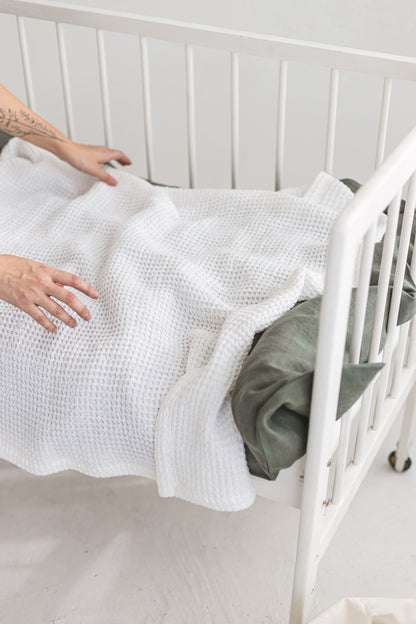 Light Rose Waffle Linen Baby Blanket