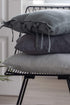 Gray Linen Pillow Case With Ties
