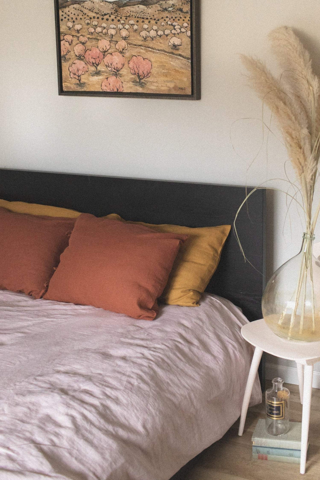 Rusty Linen Pillow Case With Ties