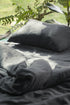 Set Of Graphite Gray Linen Duvet Cover And 2 Pillow Cases