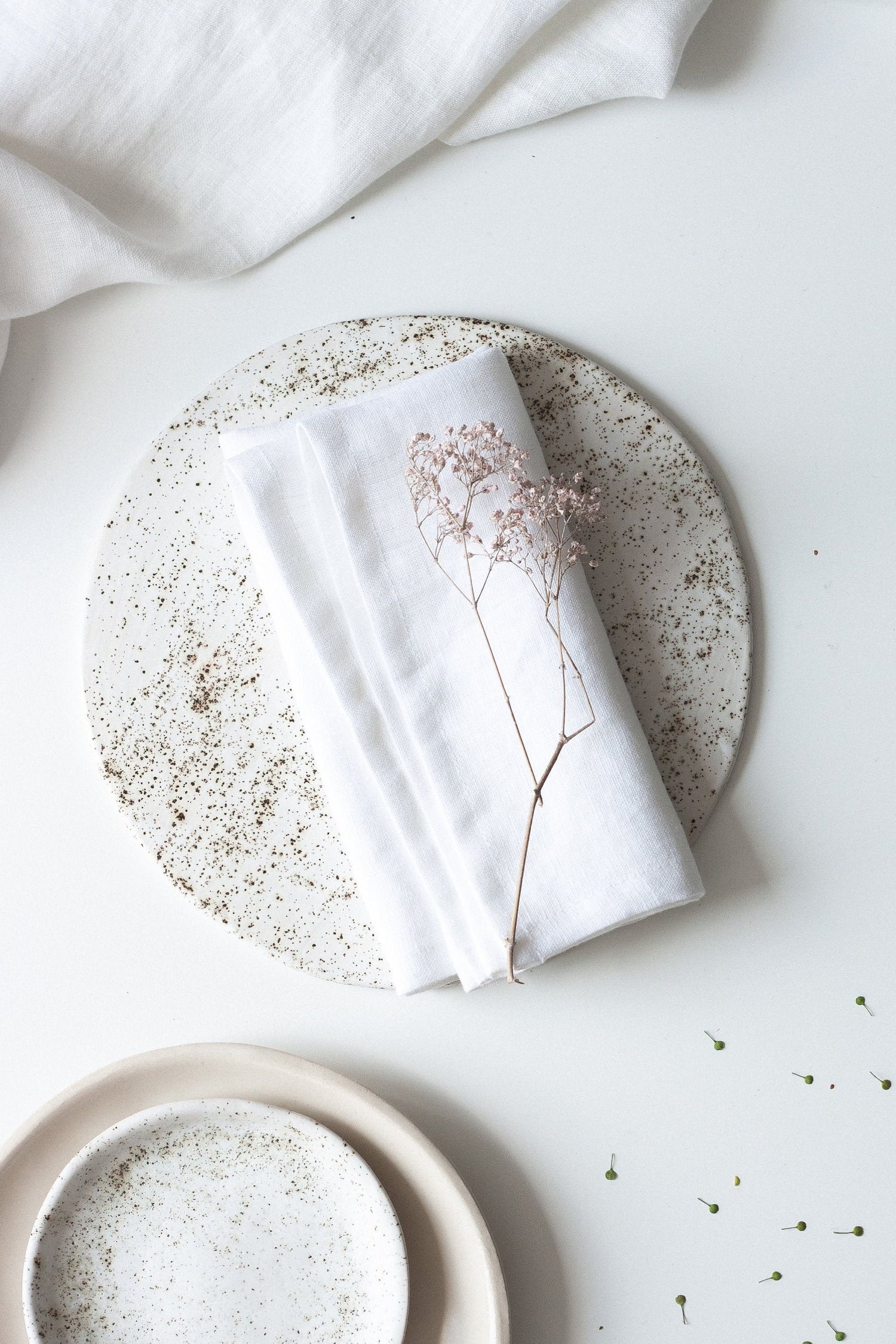 White Linen Napkins Set Of 2