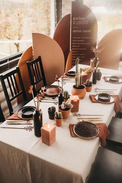 Rusty Large Linen Tablecloth