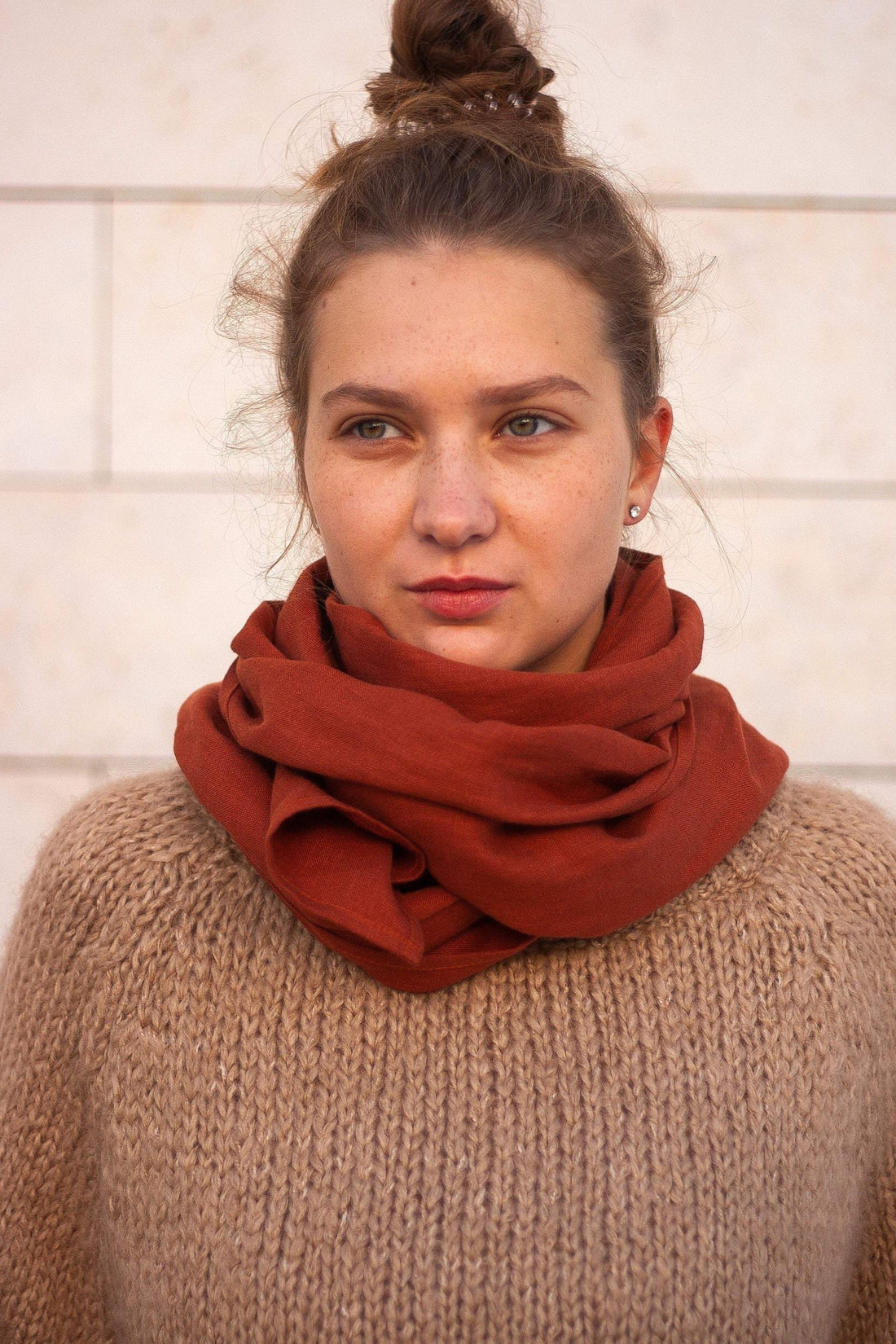 Rusty Linen Scarf
