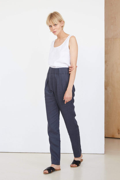 Coal Gray Linen Pants