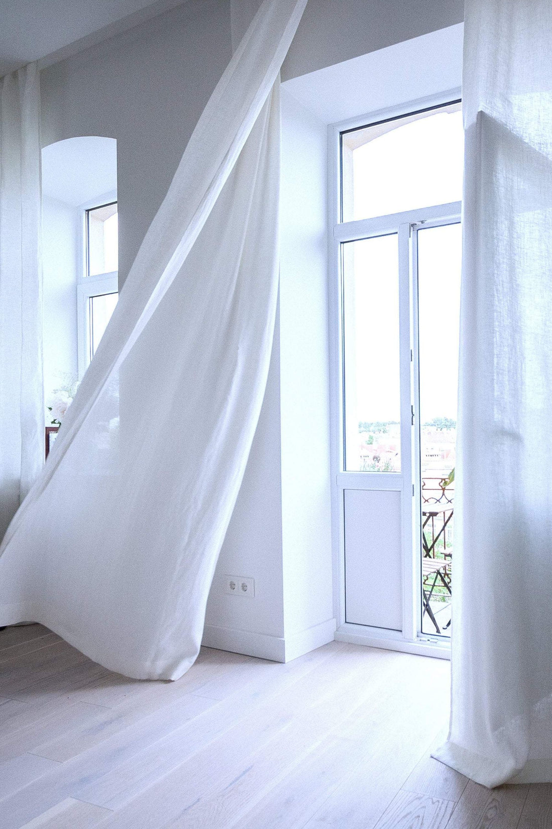 White Linen Curtain