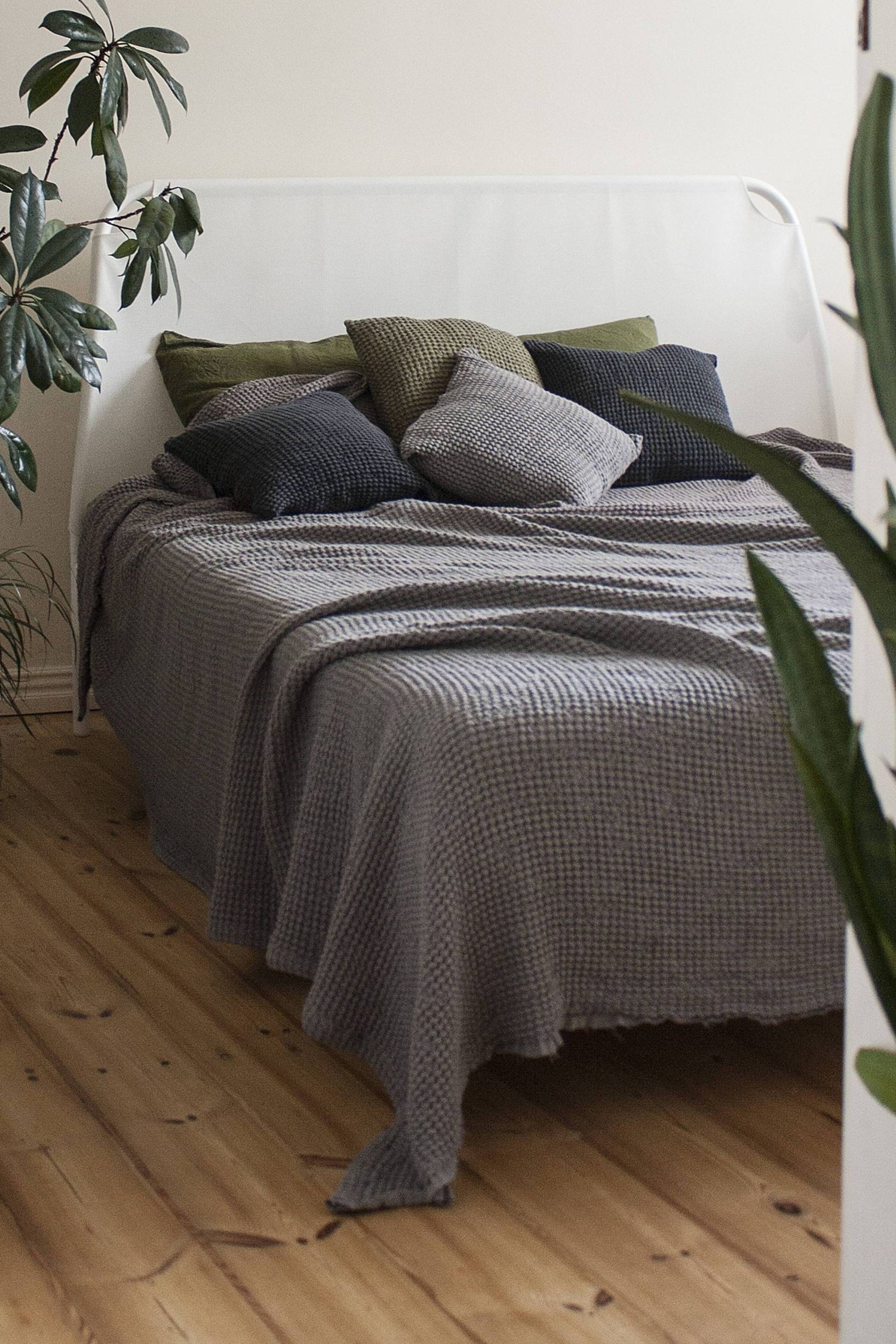 linen waffle bedspread