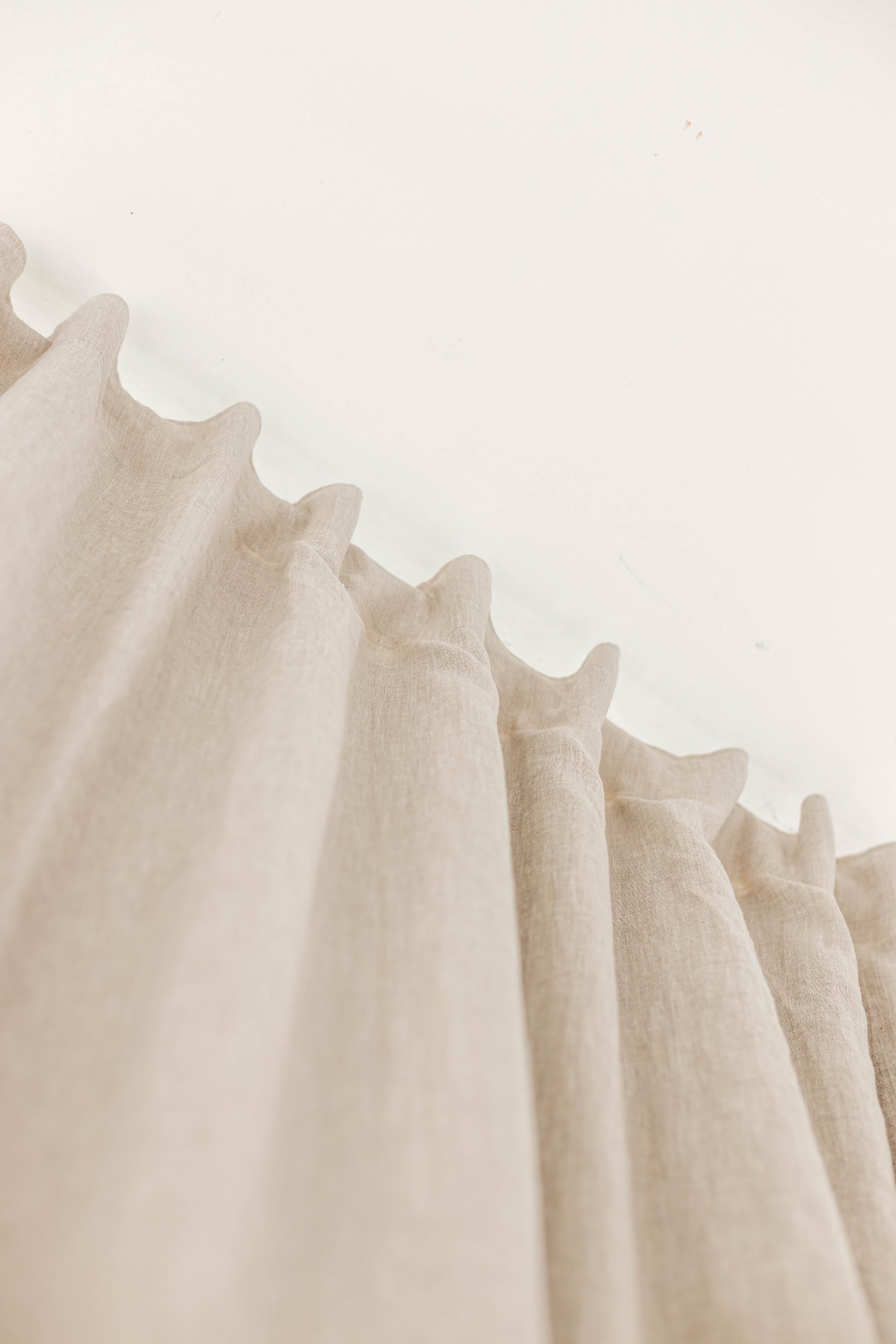 86.6&quot;/220 cm width Natural light and Dark teal Color Block Linen Curtain