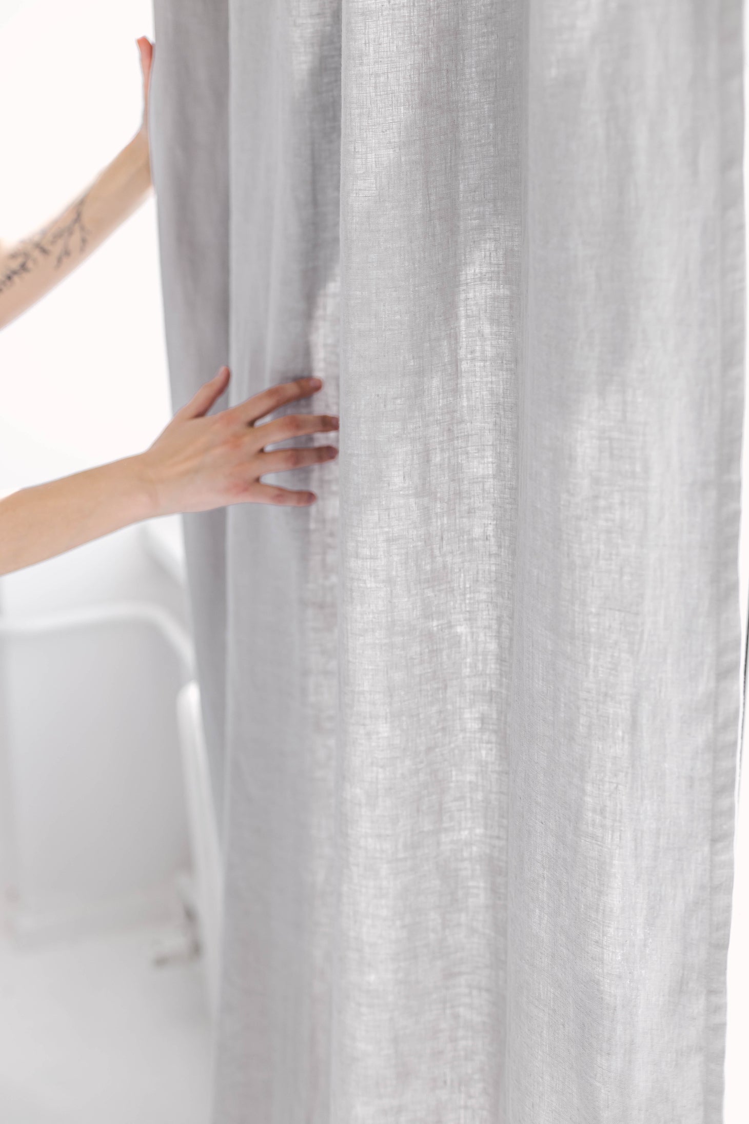 55&quot;/140 CM WIDTH DOUBLE LAYERED LINEN CURTAIN